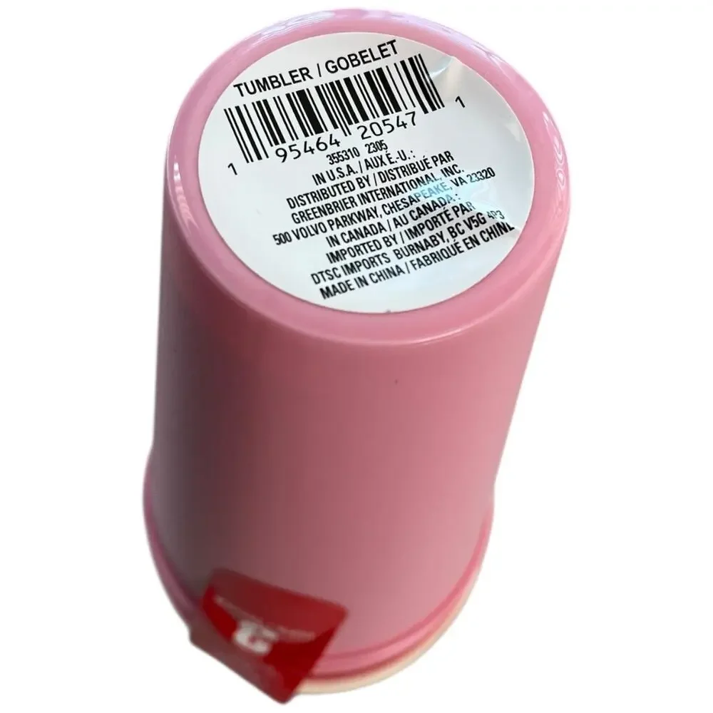 Set of 3 Reusable tumblers w/ lids breast cancer Think Pink BPA free NEW